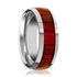 Men's 8mm Tungsten Dome Ring Wood Inlay Comfort-Fit Engagement Wedding Band